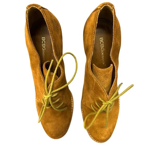 BCBGeneration Brown Leather Suede 4.5" Heels Round Toe Size 9 US 39 EU Pre-owned - Picture 6 of 9